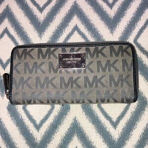 Michael Kors Black and Gray Logo Wallet